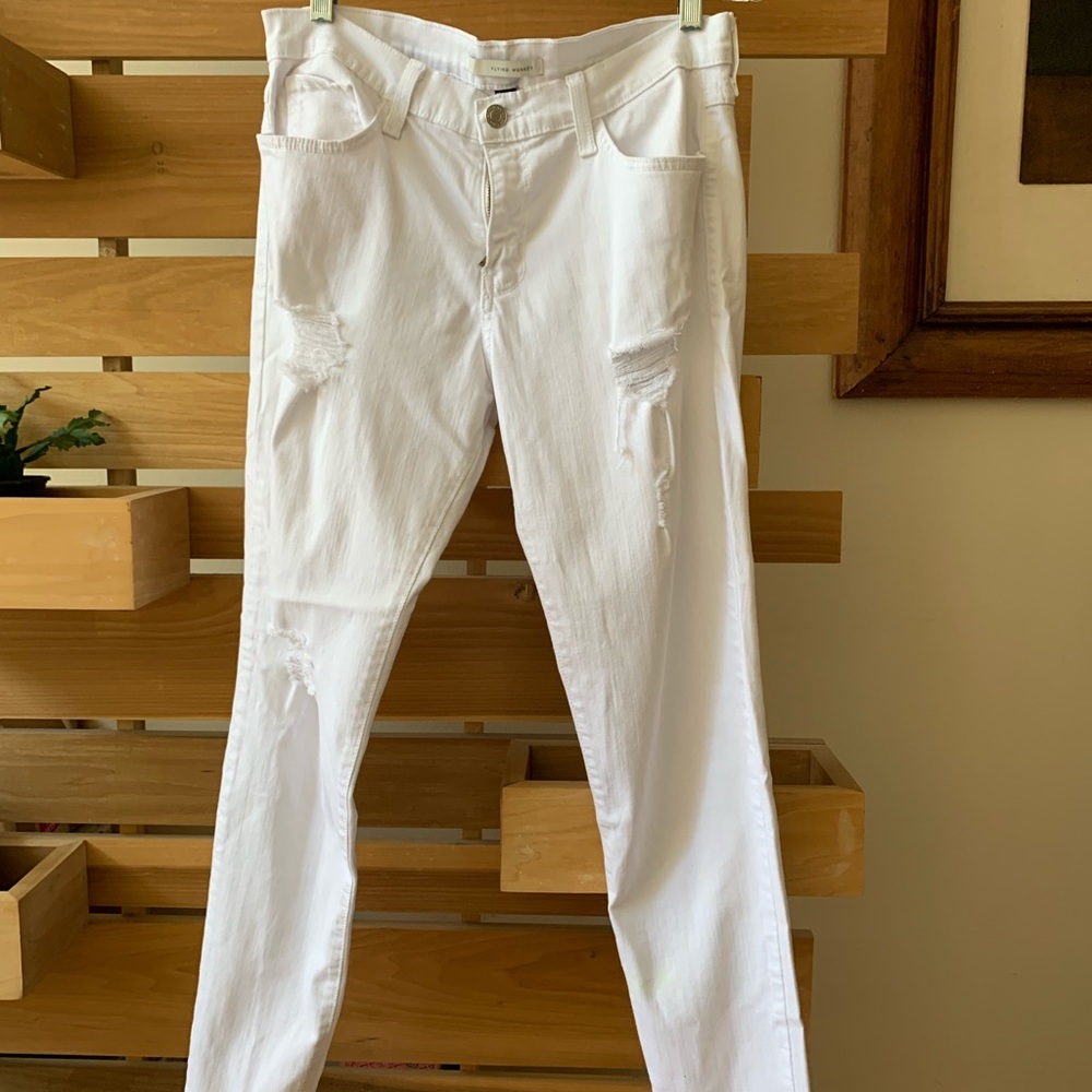 Flying Monkey Jeans L7911 Rips Tears staight leg white size 27